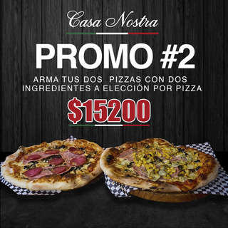 Producto PROMO 2 (Dos pizzas con dos ingredientes a eleccion)