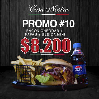 Producto PROMO 10 (Hamburguesa + Bebida en Lata)