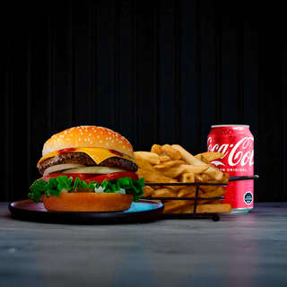 Producto PROMO 14 (Una Hamburguesa a Eleccion + Papas + Bebida Lata)