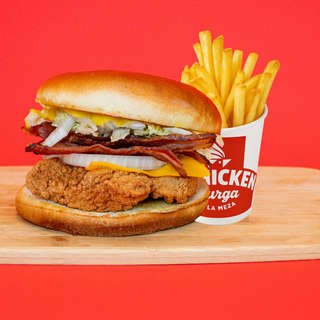 Producto Honey mustard chicken con papas fritas