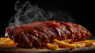 Producto Costillar BBQ familiar con Papas Fritas (comen 4)