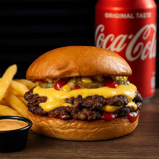 Producto Combo Doble Cuarto, Papas Fritas, Salsa y Bebida
