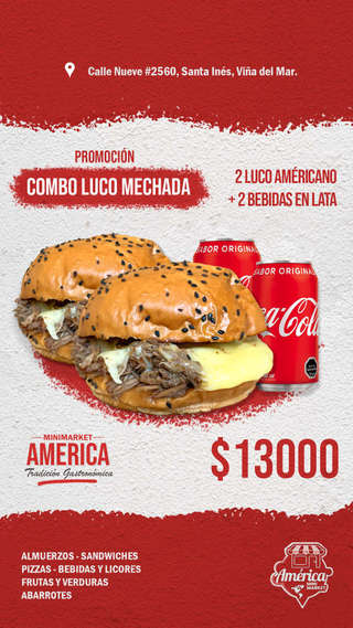 Producto 2 Luco Mechada + 2 bebidas
